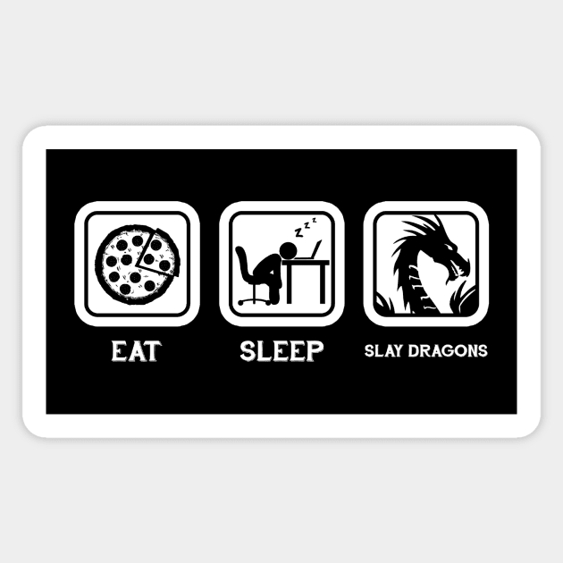 Eat, Sleep, Slay Dragons (Repeat) Sticker by TheHookshot